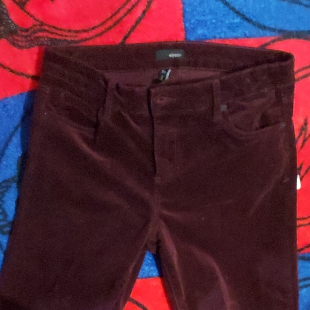 Velvety Soft Trousers In Burgundy By Edyson. Sz 30